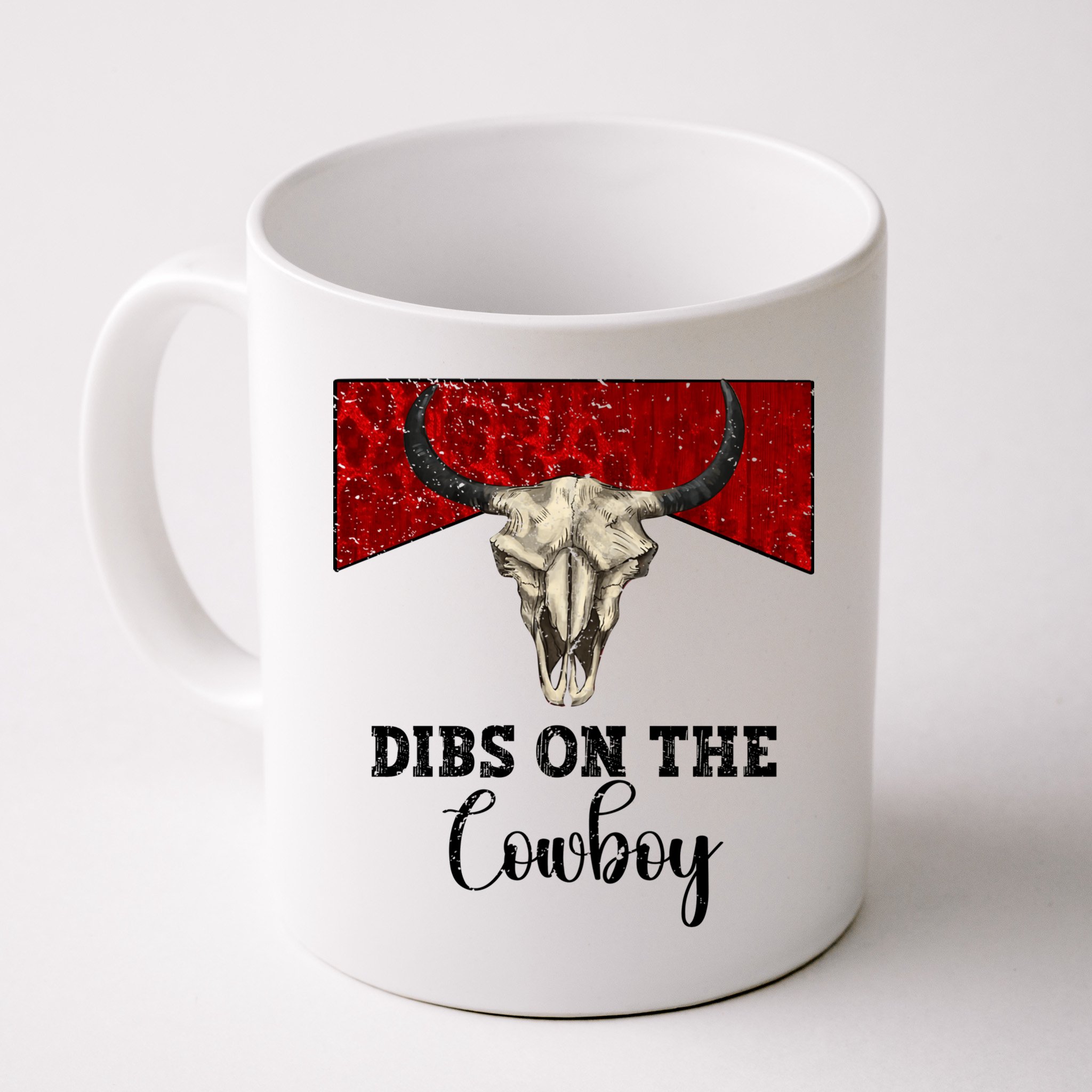 Retro Bull Skull Dibs On The Cowboy Western Country Cowboy Gift Mug