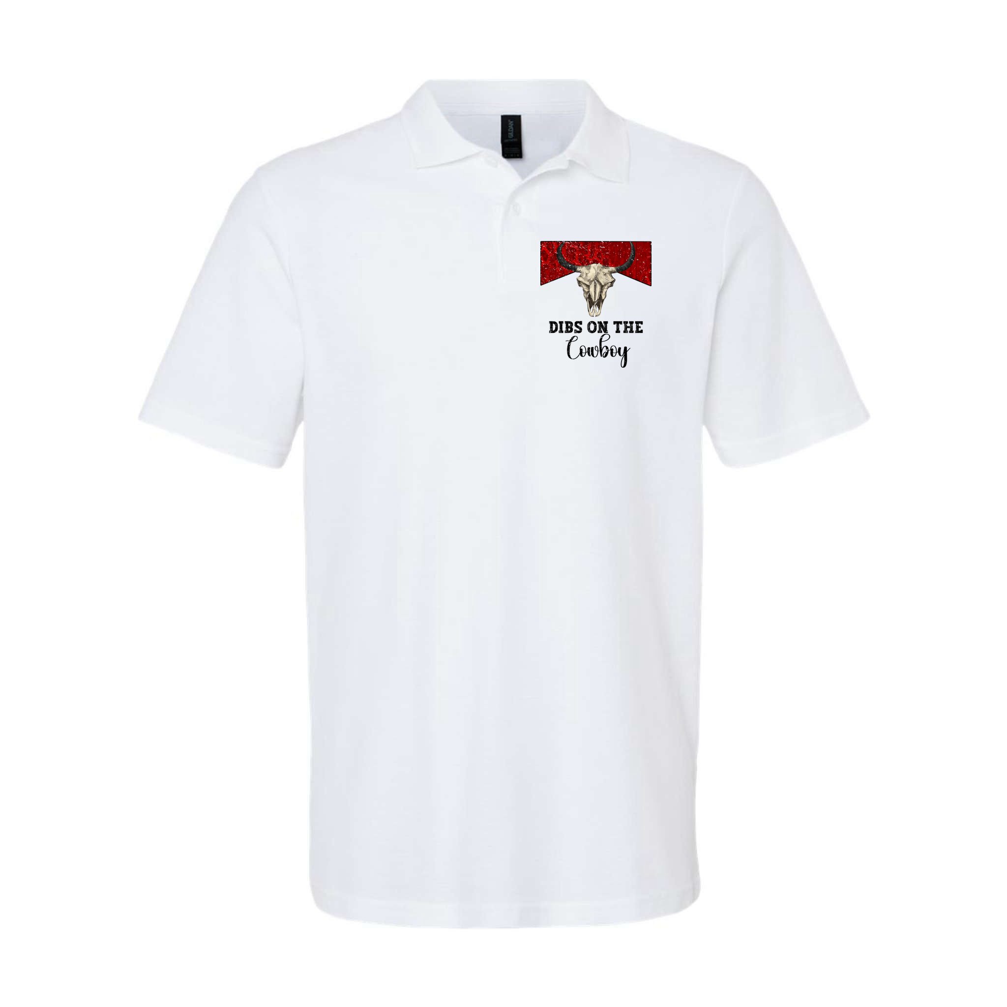Retro Bull Skull Dibs On The Cowboy Western Country Cowboy Gift Polo