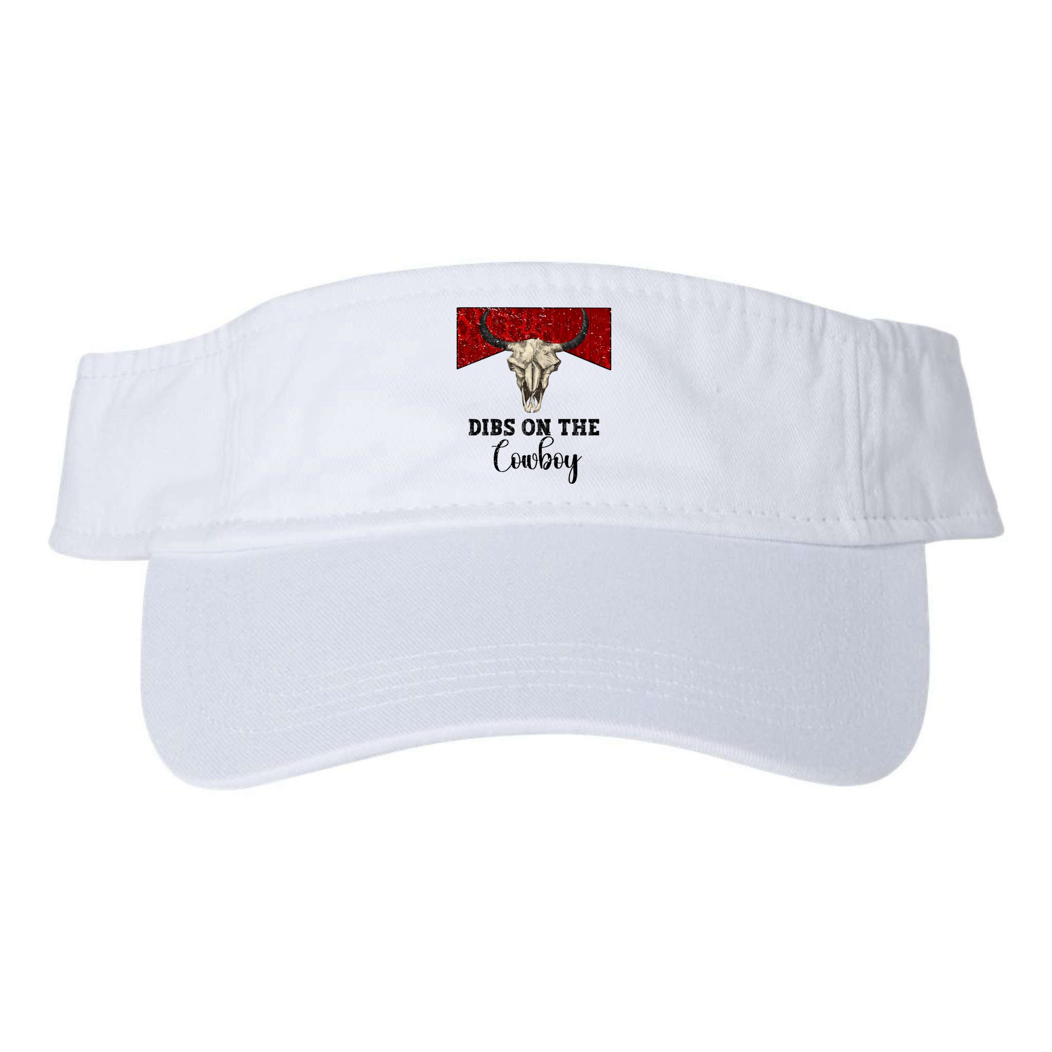 Retro Bull Skull Dibs On The Cowboy Western Country Cowboy Gift Visor