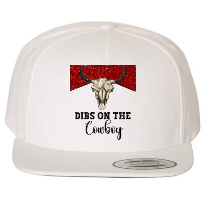 Retro Bull Skull Dibs On The Cowboy Western Country Cowboy Gift Wool Snapback Cap