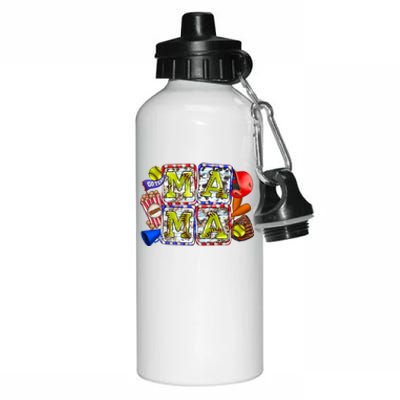 Retro Baseball Softball Mama Mom Life Mother’s Day Aluminum Water Bottle