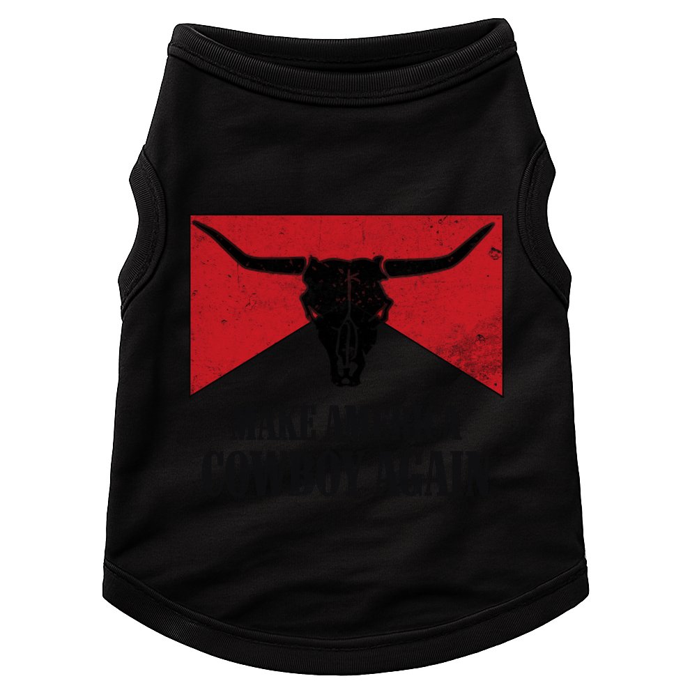 Retro Bull Skull Western Life Makes America A Cow Again Gift Doggie Tank