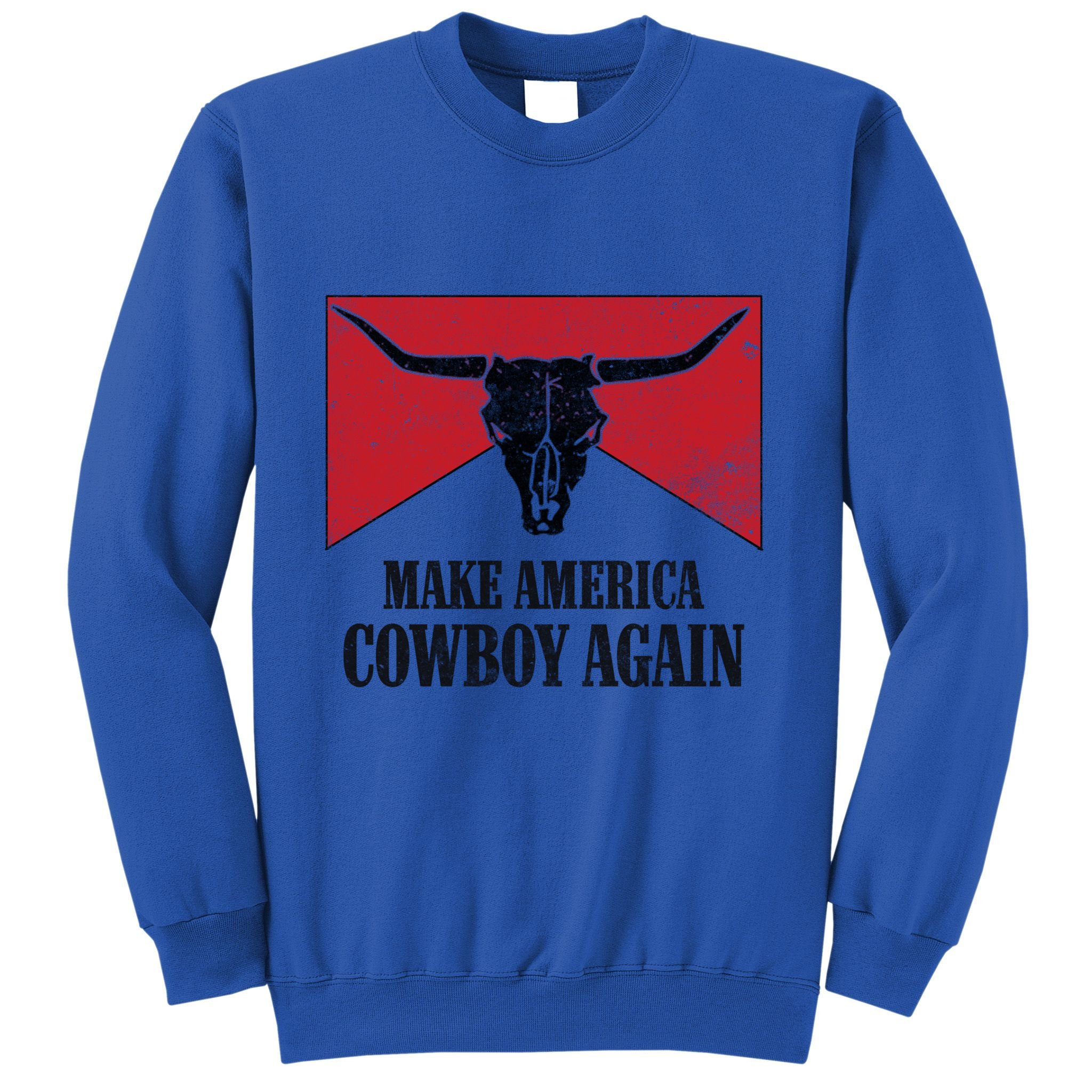 Retro Bull Skull Western Life Makes America A Cow Again Gift Sweatshirt