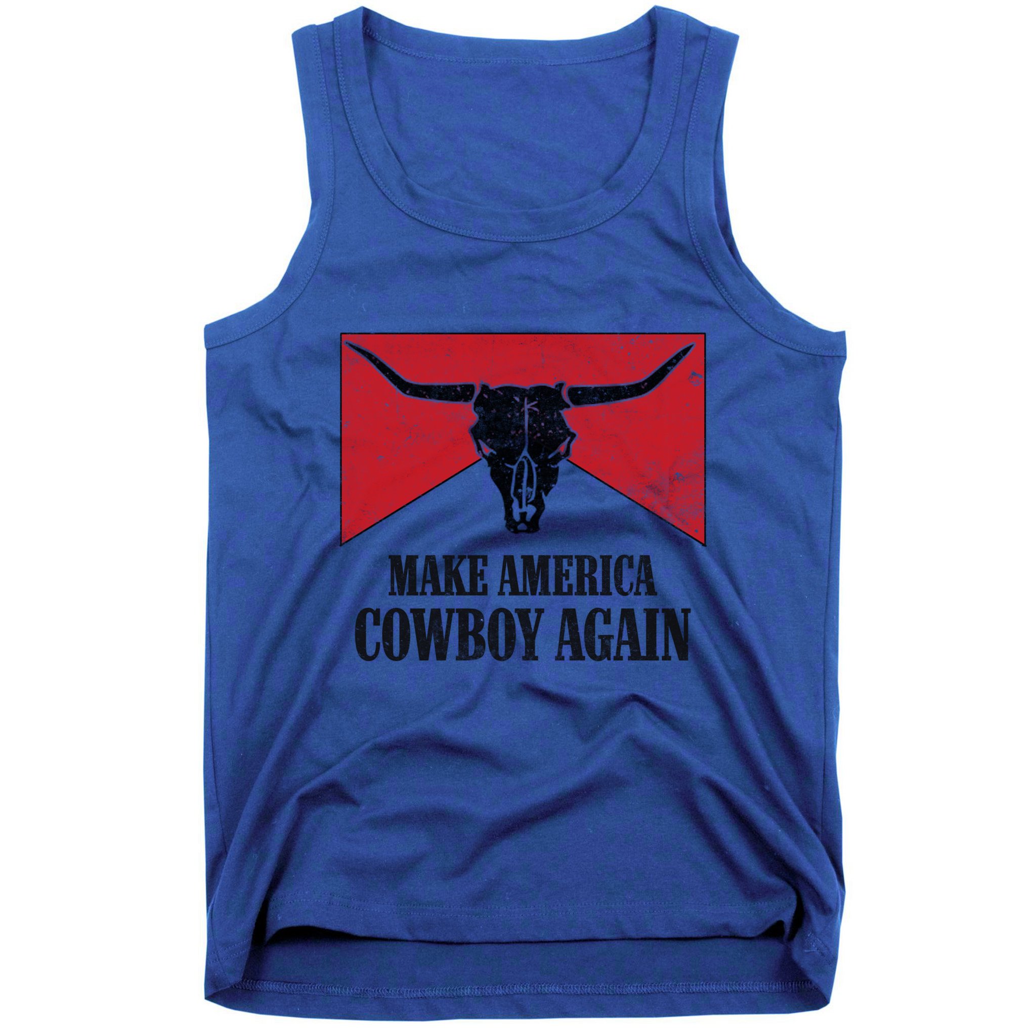 Retro Bull Skull Western Life Makes America A Cow Again Gift Tank Top