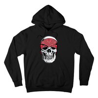 Red Bandana Skull Gangster Og Biker Graphic Skull Face Hoodie