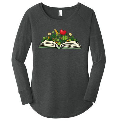 Reading Book St Patricks Day Reader Bookish Bibliophile Women's Perfect Tri Tunic Long Sleeve Shirt