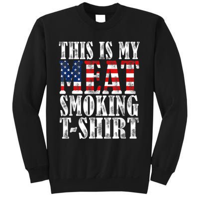 Retro BBQ Smoker Vintage US Flag This Is My Meat Smoking Sweatshirt