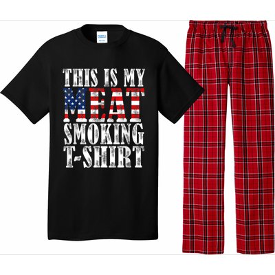 Retro BBQ Smoker Vintage US Flag This Is My Meat Smoking Pajama Set