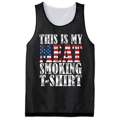 Retro BBQ Smoker Vintage US Flag This Is My Meat Smoking Mesh Reversible Basketball Jersey Tank