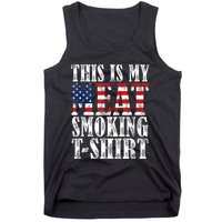 Retro BBQ Smoker Vintage US Flag This Is My Meat Smoking Tank Top