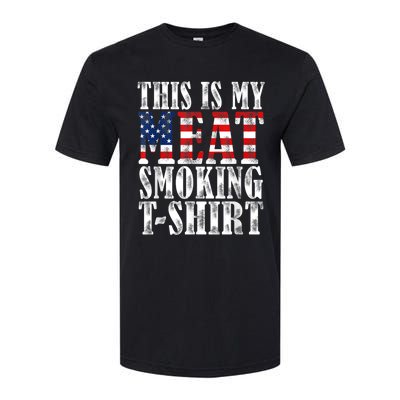 Retro BBQ Smoker Vintage US Flag This Is My Meat Smoking Softstyle® CVC T-Shirt