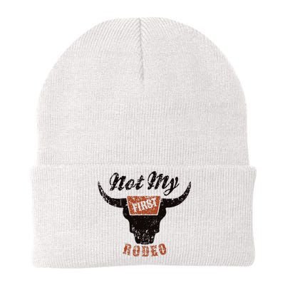 Retro Bull Skull Not My First Rodeo Western Country Cowboy Knit Cap Winter Beanie