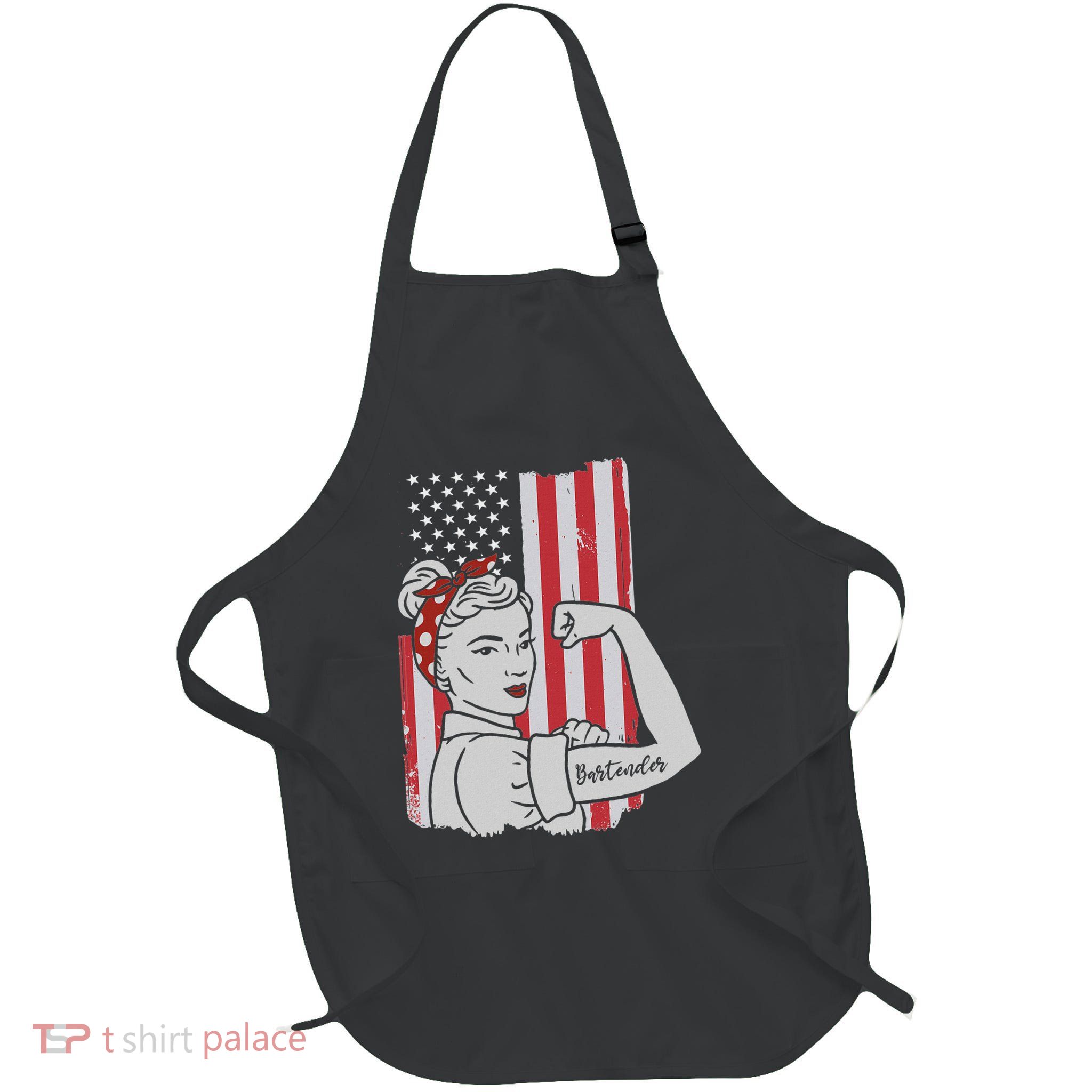 Retro Bartending Saying Mixologist Barkeeper & Bartender Full-Length Apron With Pockets