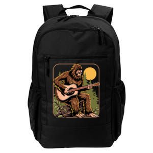 Retro Bigfoot Sasquatch Playing Acoustic Guitar Guitarist Daily Commute Backpack