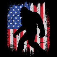 Retro Bigfoot Silhouette USA Flag Sasquatch Lovers July 4th Cooling Performance Crew T-Shirt