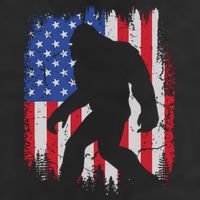 Retro Bigfoot Silhouette USA Flag Sasquatch Lovers July 4th Golf Towel