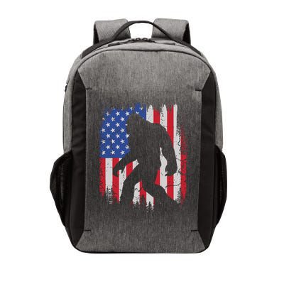 Retro Bigfoot Silhouette USA Flag Sasquatch Lovers July 4th Vector Backpack
