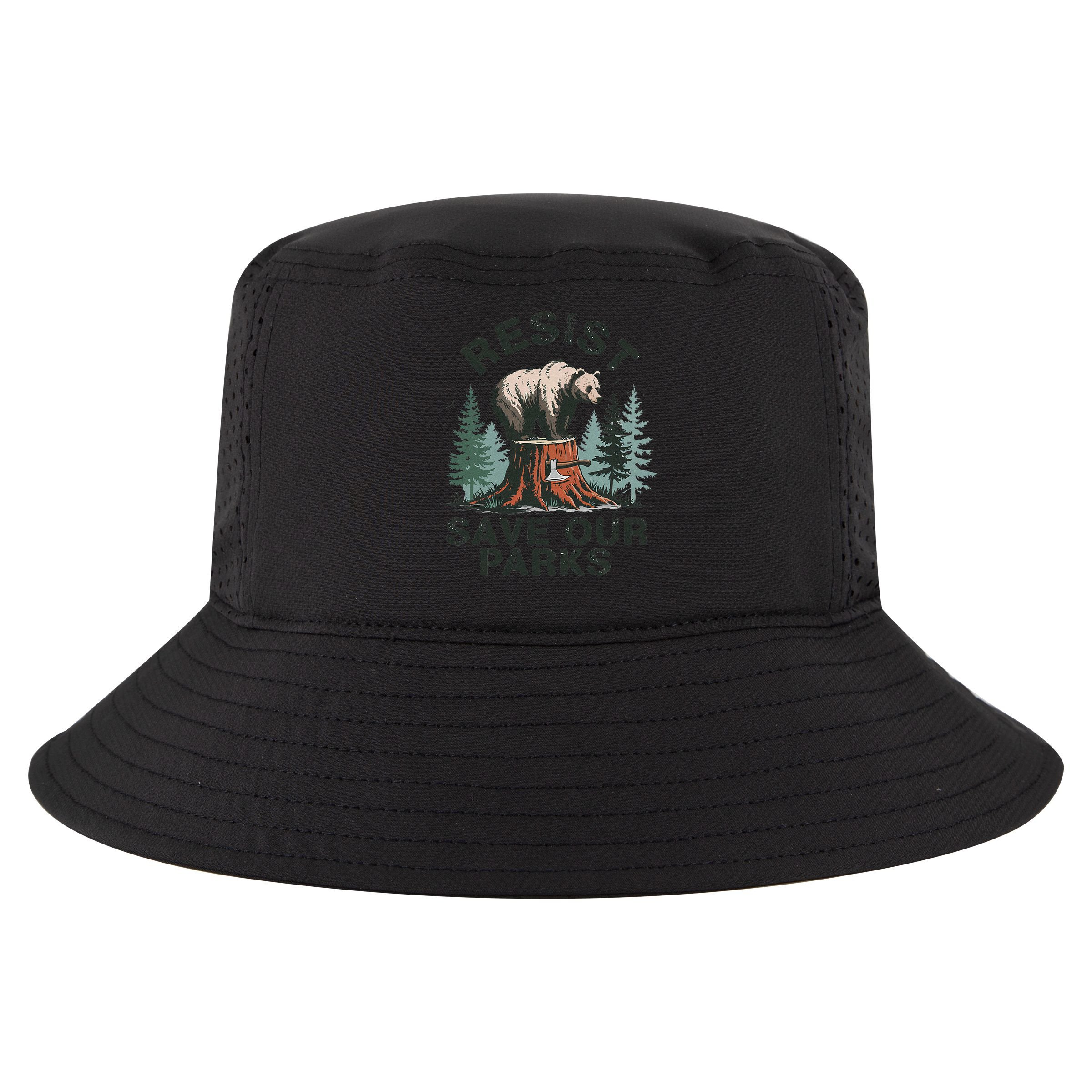 Resist Bear - Save Our Parks Wildlife Protection Women Cool Comfort Performance Bucket Hat