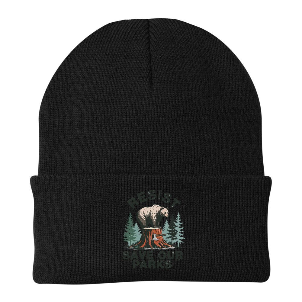 Resist Bear - Save Our Parks Wildlife Protection Women Beanie