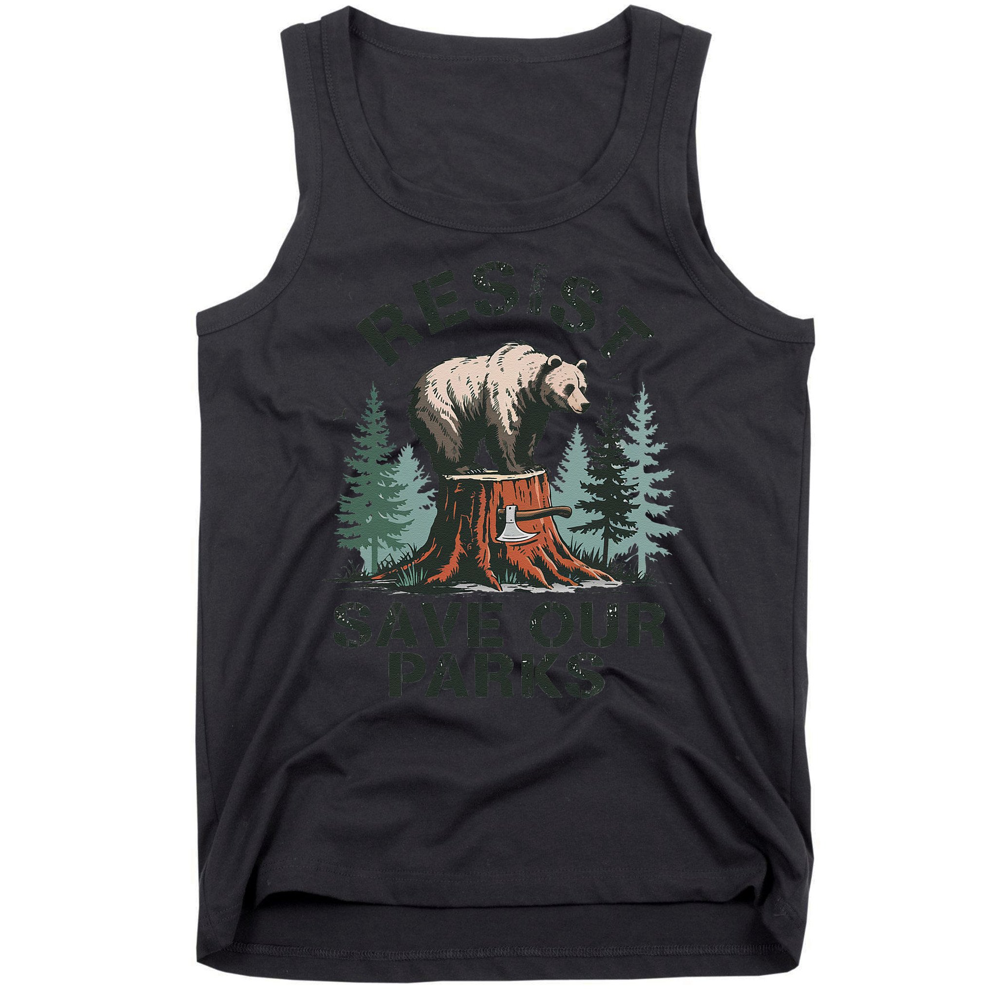 Resist Bear - Save Our Parks Wildlife Protection Women Tank Top