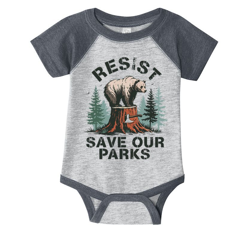 Resist Bear - Save Our Parks Wildlife Protection Women Infant Baby Jersey Bodysuit