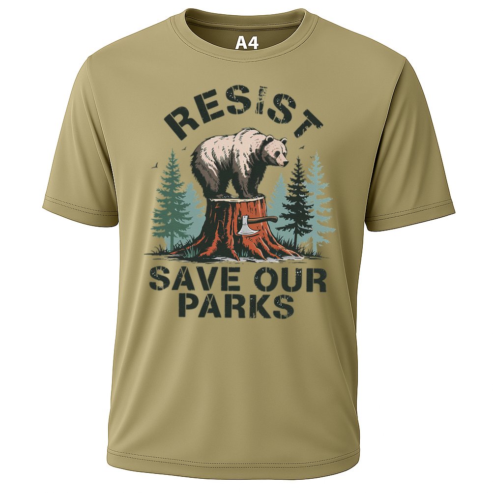 Resist Bear - Save Our Parks Wildlife Protection Women Cooling Performance Crew T-Shirt