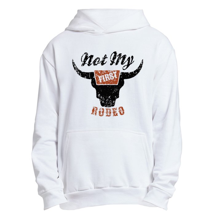 Retro Bull Skull Not My First Rodeo Western Country Cowboy Urban Pullover Hoodie