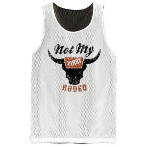 Retro Bull Skull Not My First Rodeo Western Country Cowboy Mesh Reversible Basketball Jersey Tank