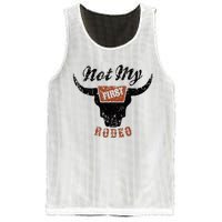 Retro Bull Skull Not My First Rodeo Western Country Cowboy Mesh Reversible Basketball Jersey Tank