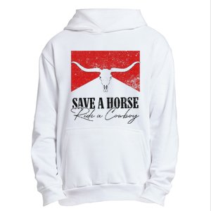 Retro Bull Skull Western Country Save A Horse Ride A Cowboy Urban Pullover Hoodie