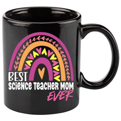 Rainbow Best Science Teacher Mom Ever Mother's Day Gift 11oz C Handle Ceramic Mug