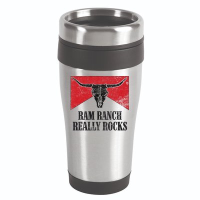 Retro Bull Skull Western Life Country Ram Ranch Rockin' Vibes 16oz Travel Tumbler