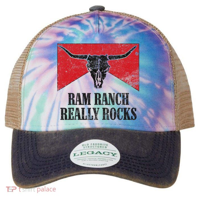 Retro Bull Skull Western Life Country Ram Ranch Rockin' Vibes Legacy Tie Dye Trucker Hat
