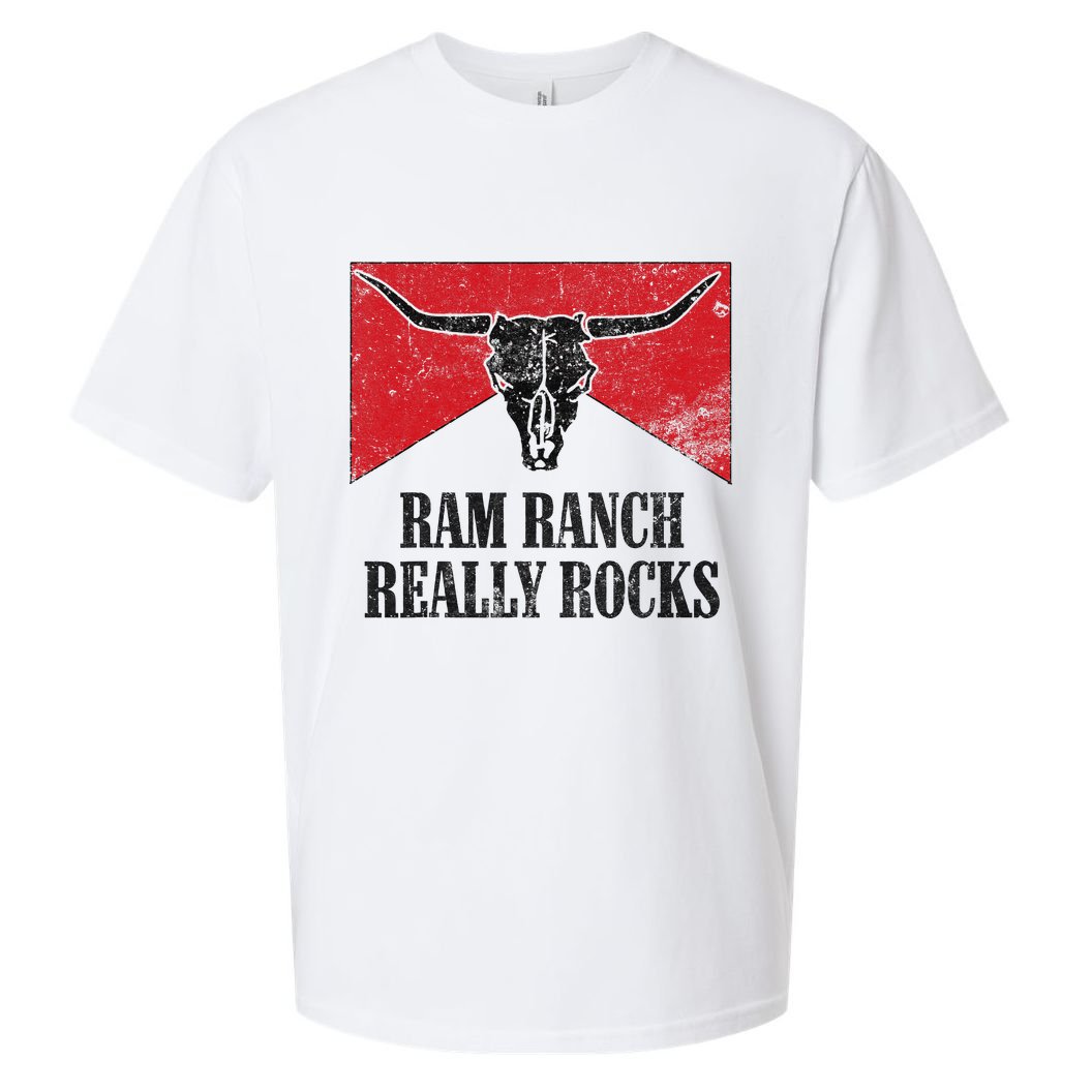 Retro Bull Skull Western Life Country Ram Ranch Rockin' Vibes Sueded Cloud Jersey T-Shirt