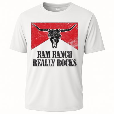 Retro Bull Skull Western Life Country Ram Ranch Rockin' Vibes Performance Shirt