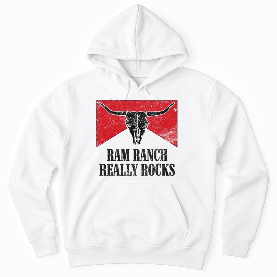 Retro Bull Skull Western Life Country Ram Ranch Rockin' Vibes Hoodie