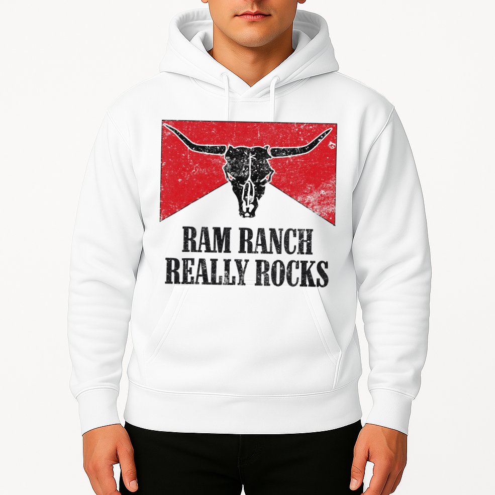 Retro Bull Skull Western Life Country Ram Ranch Rockin' Vibes Hoodie