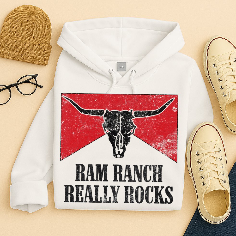 Retro Bull Skull Western Life Country Ram Ranch Rockin' Vibes Hoodie