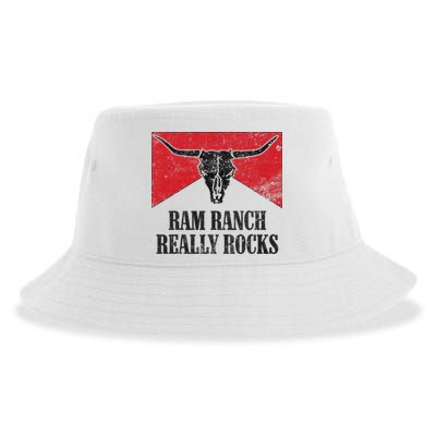 Retro Bull Skull Western Life Country Ram Ranch Rockin' Vibes Sustainable Bucket Hat
