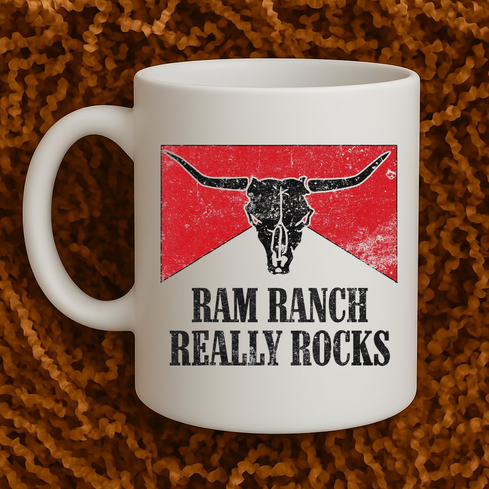 Retro Bull Skull Western Life Country Ram Ranch Rockin' Vibes Mug
