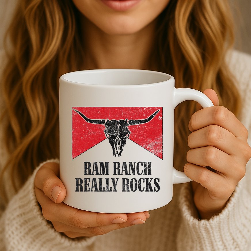 Retro Bull Skull Western Life Country Ram Ranch Rockin' Vibes Mug