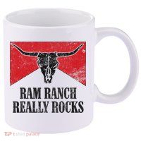 Retro Bull Skull Western Life Country Ram Ranch Rockin' Vibes 11oz C Handle Ceramic Mug