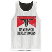 Retro Bull Skull Western Life Country Ram Ranch Rockin' Vibes Mesh Reversible Basketball Jersey Tank