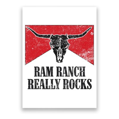 Retro Bull Skull Western Life Country Ram Ranch Rockin' Vibes Poster