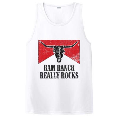 Retro Bull Skull Western Life Country Ram Ranch Rockin' Vibes PosiCharge Competitor Tank