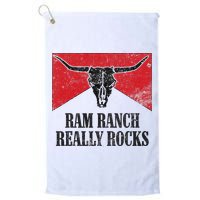 Retro Bull Skull Western Life Country Ram Ranch Rockin' Vibes Golf Towel