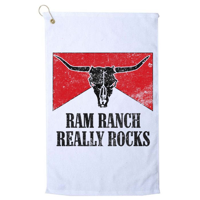 Retro Bull Skull Western Life Country Ram Ranch Rockin' Vibes Golf Towel
