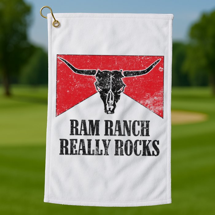Retro Bull Skull Western Life Country Ram Ranch Rockin' Vibes Golf Towel