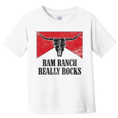 Retro Bull Skull Western Life Country Ram Ranch Rockin' Vibes Toddler T-Shirt