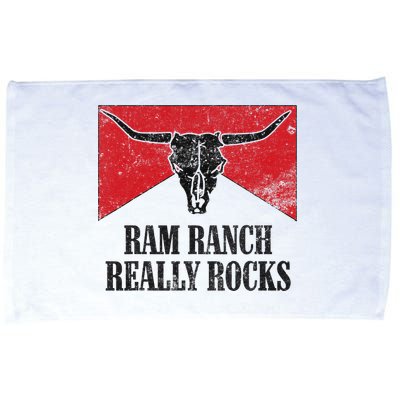 Retro Bull Skull Western Life Country Ram Ranch Rockin' Vibes Microfiber Hand Towel